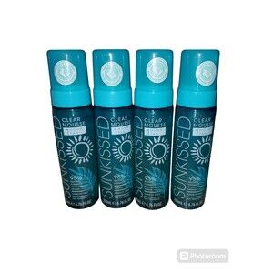 SUNKISSED 1 HOUR TAN CLEAR MOUSSE- VEGAN UK, ALOE VERA, 95% NATURAL Lot Of 4